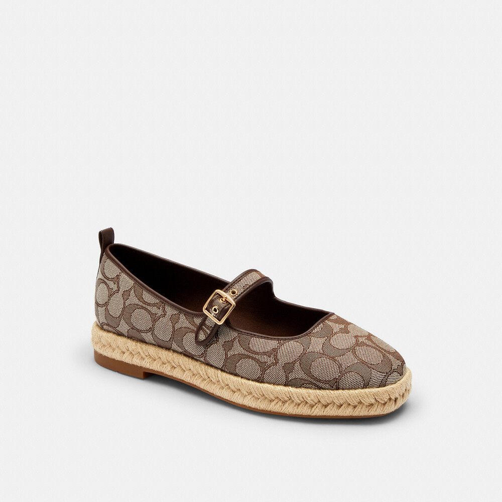 Coach Outlet Mary Jane Espadrille Sandal In Signature Jacquard